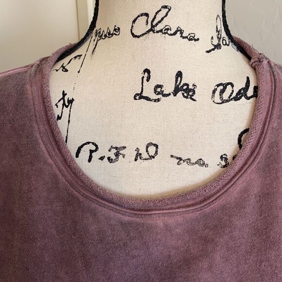 Anthropologie Postmark Purple Pullover Distressed Top Boho Casual Relaxed - Picture 7 of 9